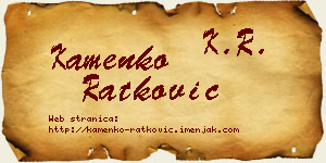 Kamenko Ratković vizit kartica